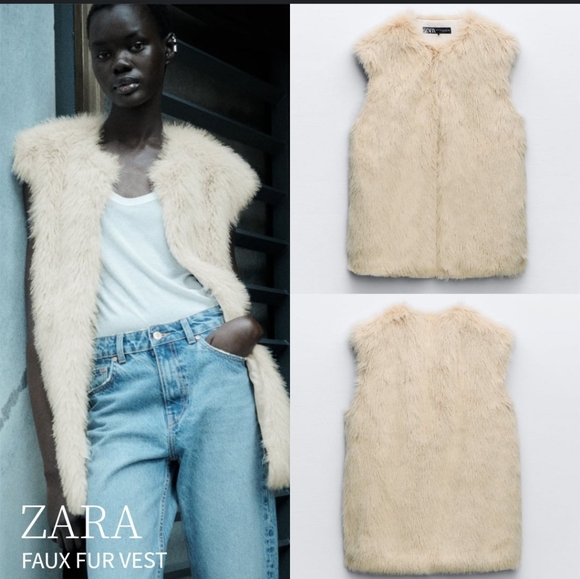 NWOT ZARA FUR VEST - Picture 1 of 4